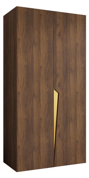 Gardróbszekrény Hartford 603, Laminált forgácslap, 202x100x52cm, Aranysárga, Dió