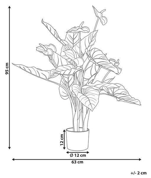 Műnövény ANTHURIUM 95 cm Zöld