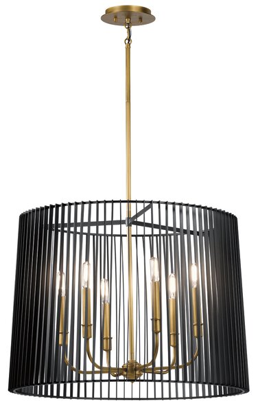 Quintiesse modern skandináv csillár linara fekete sárgaréz elsqn-linara-6p-bk