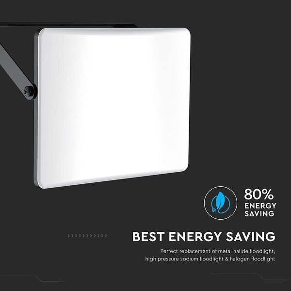 V-TAC RLE 30W LED reflektor, állítható színhőmérséklettel, fekete házzal, tejüveg búra - SKU 23769