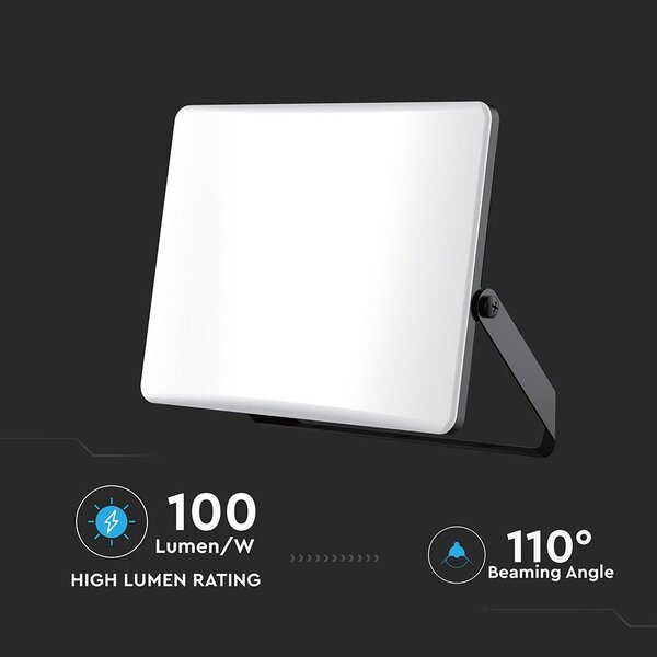 V-TAC RLE 30W LED reflektor, állítható színhőmérséklettel, fekete házzal, tejüveg búra - SKU 23769