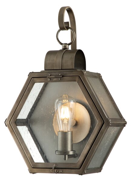 Quintiesse vintage kültéri fali lámpa heath átlátszó braune patina elsqn-heath-m-bu IP44