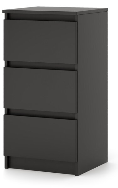 Komód Linea 40 3S (fekete). Akció -15%