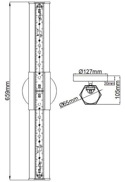 Quintiesse klasszikus fürdőszobai lámpa facet antik réz opál elsqnfacetled2hbbath IP44