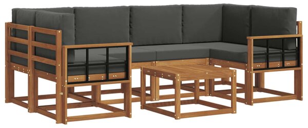 Kültéri kanapé szett párnával 7 pcs Természetes és antracit