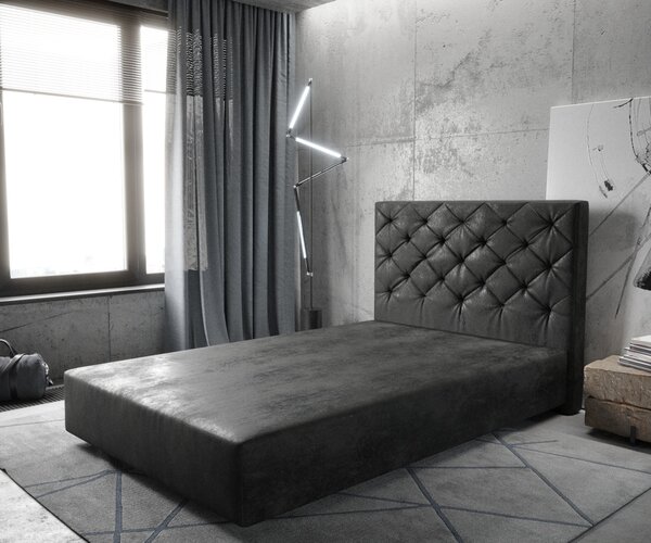 DELIFE Boxspring ágy Dream-Great mikroszálas antracit vintage 120x200 cm