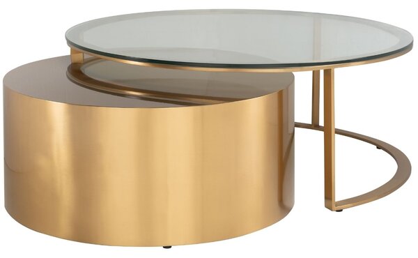 Két arany dohányzóasztal készlet Richmond Orlan 80/105 cm