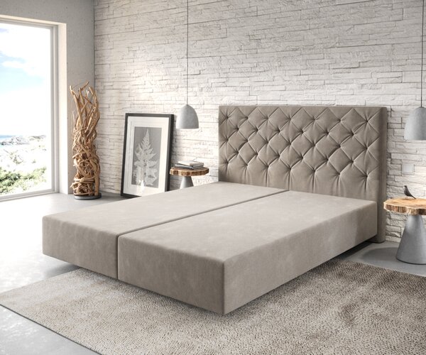 DELIFE Boxspring ágy Dream-Great 160x200 cm mikroszálas bézs