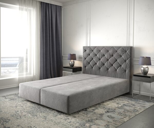 DELIFE Boxspring ágy Dream-Great 160x200 cm mikroszálas taupe