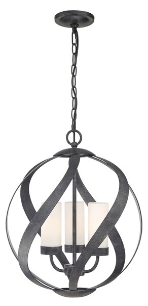 Quintiesse klasszikus loft vintage kültéri függeszték blacksmith fekete opál elsqnblacksmith3pobk IP44