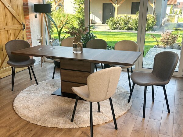 MAZZONI EXPORT FIORA Világosszürke Taupe (Basel 34 szövet) - MODERN LOFT KÁRPITOZOTT SZÉK NAPPALIBA/ÉTKEZŐBE