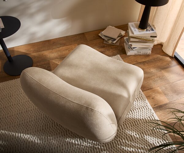 DELIFE Lounge fotel Zena 75x85 cm mikroszálas bézs vintage