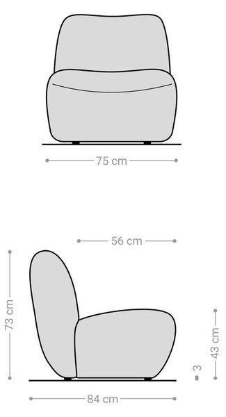 DELIFE Lounge fotel Zena 75x85 cm mikroszálas antracit vintage