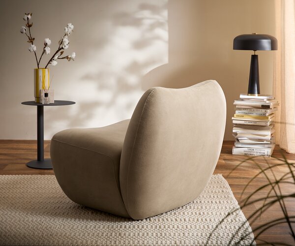 DELIFE Lounge fotel Zena 75x85 cm mikroszálas bézs vintage