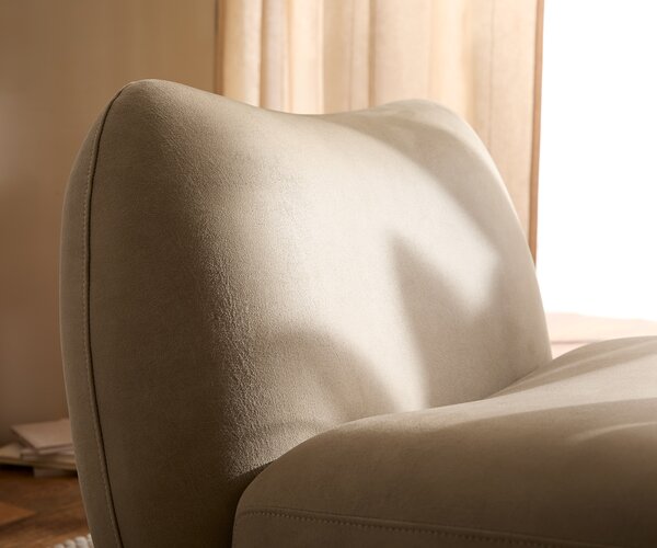 DELIFE Lounge fotel Zena 75x85 cm mikroszálas bézs vintage