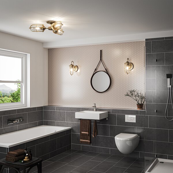 Quintiesse loft vintage fürdőszobai lámpa urban antik bronz elsqn-urbanrest-3sf IP44