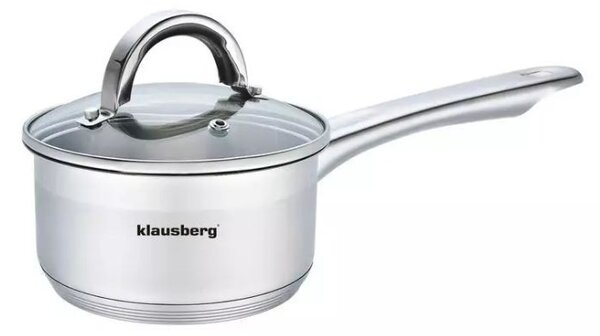 Klausberg Premium szószosedény 0.5L, Ø12 cm- rozsdamentes acél, edzett üveg fedő (KB-7131)