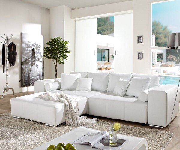 DELIFE Nagy kanapé Marbeya 290x110 cm fehér alvó funkcióval