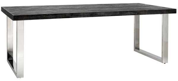 Fekete-ezüst tölgy étkezőasztal Richmond Blackbone 220 x 100 cm