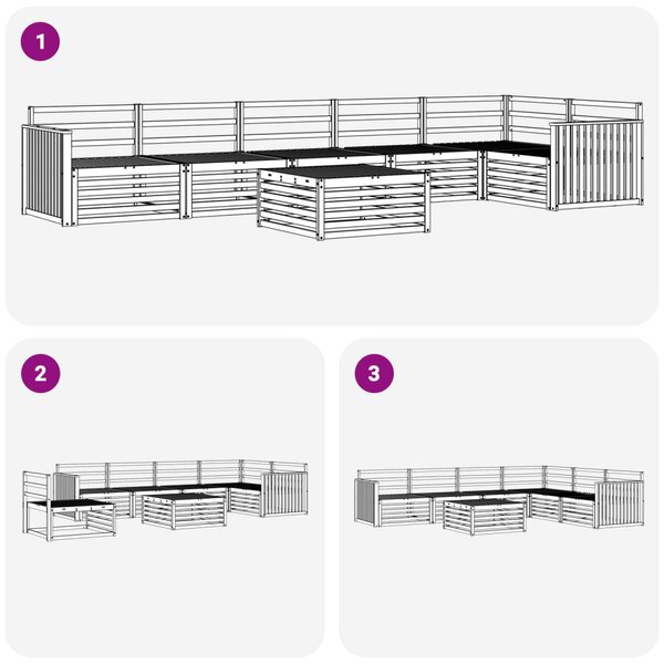Kültéri kanapé szett 7 pcs Természetes