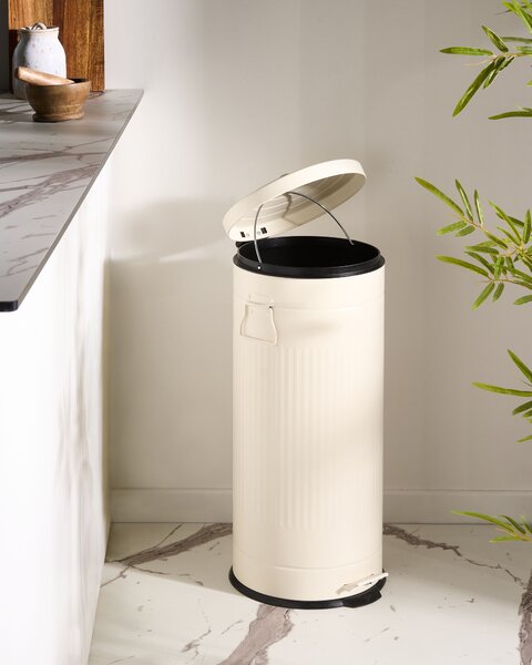 Pedálos szemetes kuka 30 L ECOAURA Fém Bézs