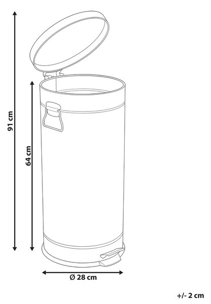 Pedálos szemetes kuka 30 L ECOAURA Fém Bézs