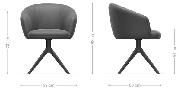 DELIFE Étkezőszék Caja-Flex karfás bouclé ezüstszürke kereszt láb széles fekete 360° forgatható zsákrugós