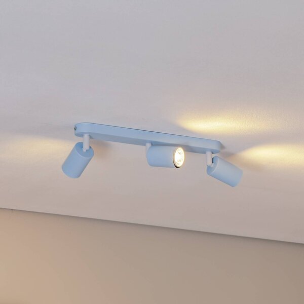 TK Lighting Livia mennyezeti spotlámpa, világoskék, 52 cm, 3 izzós, fém, GU10, dimmelhető, Kék, Gyermekszoba, fém
