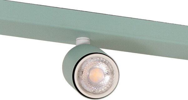 TK Lighting Livia mennyezeti spotlámpa, mintaszínű, 52 cm, 3 izzós, fém, GU10, dimmelhető, Zöld, Gyermekszoba, fém