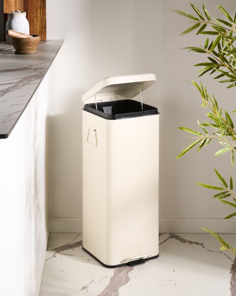 Pedálos szemetes kuka 30 L ECOCOMFORT Fém Bézs