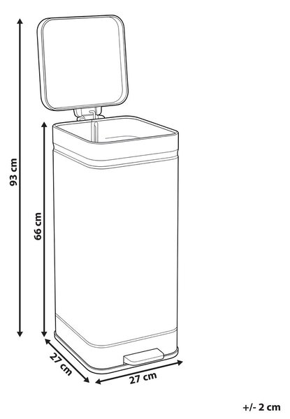 Pedálos szemetes kuka 30 L ECOCOMFORT Fém Bézs