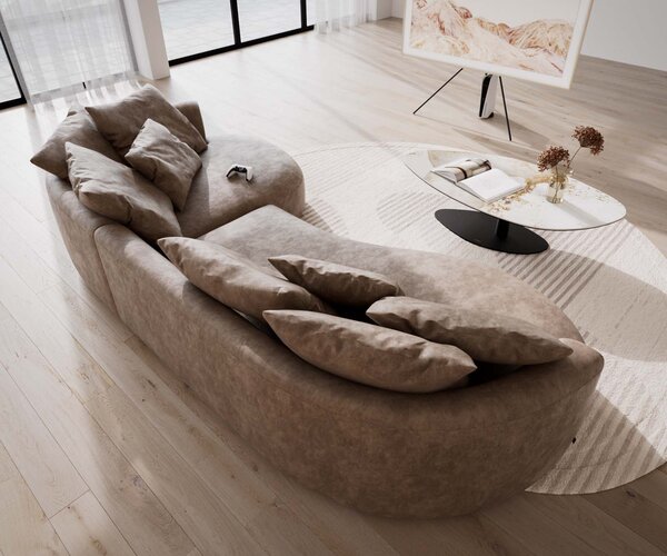 DELIFE Kanapé Edina 330x170 cm mikroszálas taupe vintage