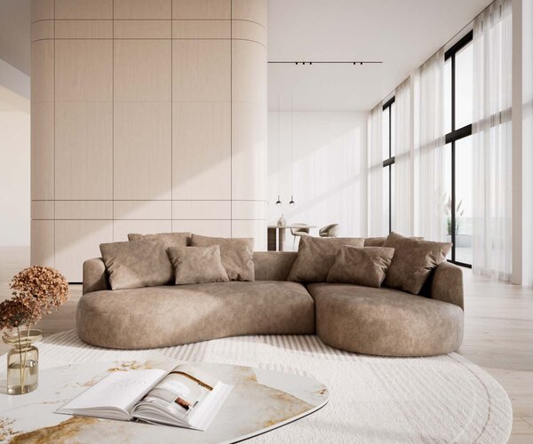 DELIFE Kanapé Edina 330x170 cm mikroszálas taupe vintage