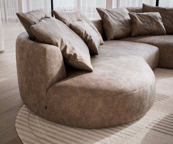 DELIFE Kanapé Edina 330x170 cm mikroszálas taupe vintage