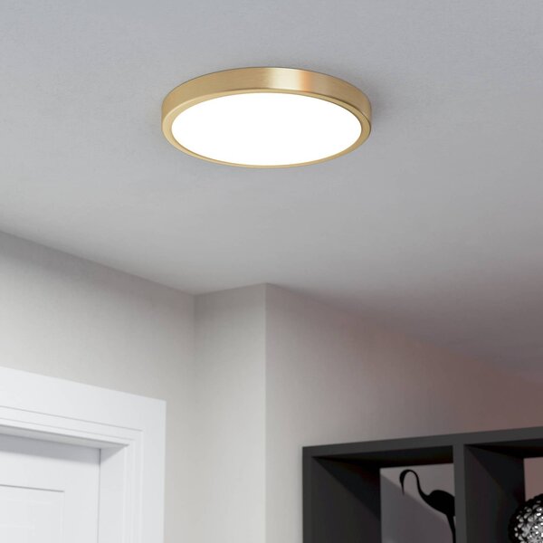 EGLO Felületre szerelhető LED panel Fueva 5 IP20 830 sárgaréz Ø28.5cm, Sárgaréz / arany, Nappali / Étkező, fém, Modern