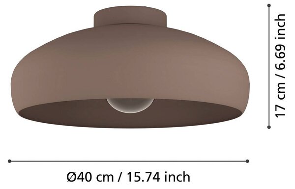EGLO Mennyezeti világítás Mogano, Ø 40 cm, kávébarna, dimmelhető, Barna / rozsda, Nappali / Étkező, fém, Skandináv