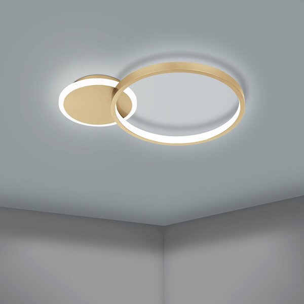 EGLO LED mennyezeti lámpa Gafares, arany, alumínium, 41 cm, távirányító CCT, dimmelhető, Sárgaréz / arany, Nappali / Étkező, Alumínium, Modern