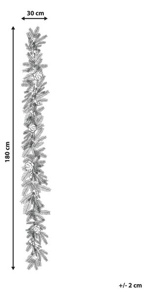 Karácsonyi girland műhóval LED WHITEHORN 180 cm Fehér