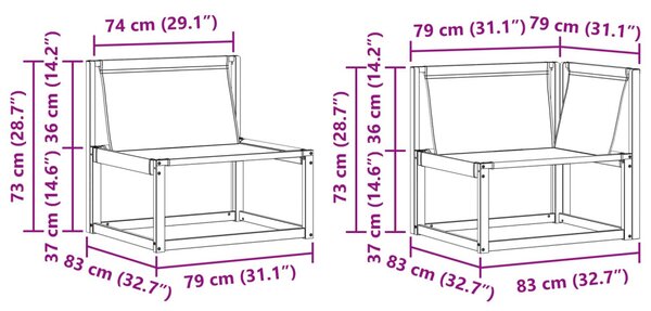 Kültéri kanapé szett párnával 7 pcs Természetes és bézs