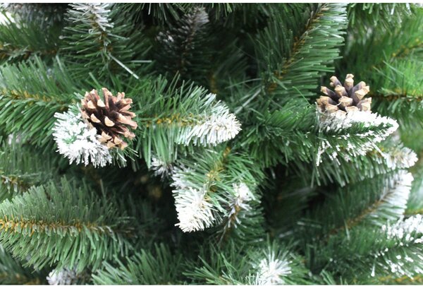 Műfenyő havas ágvéggel, tobozzal díszitve – több méretben rendelhető