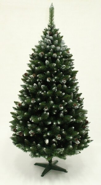 Műfenyő havas ágvéggel, tobozzal díszitve – több méretben rendelhető