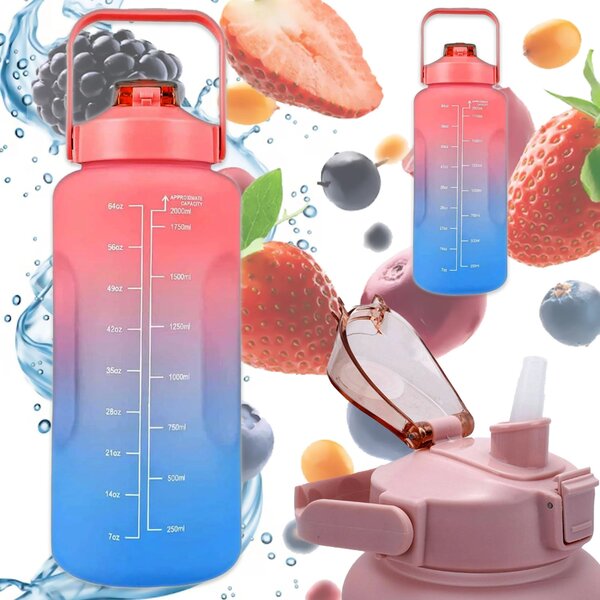 ExtraLink EX.36455 Motivational Bottle Műanyag Motivációs Kulacs 2L - Piros/Kék