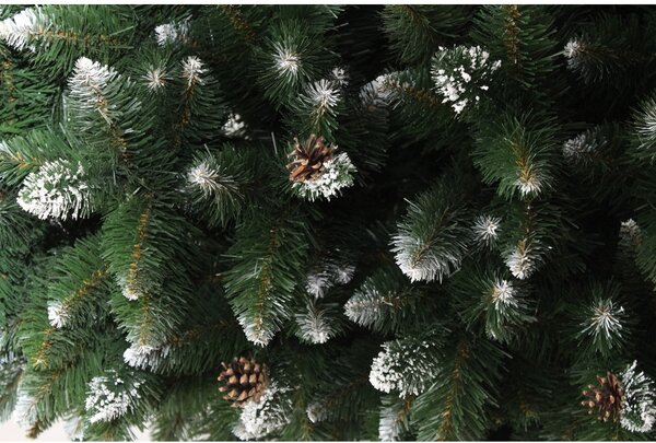 Műfenyő havas ágvéggel, tobozzal díszitve – több méretben rendelhető