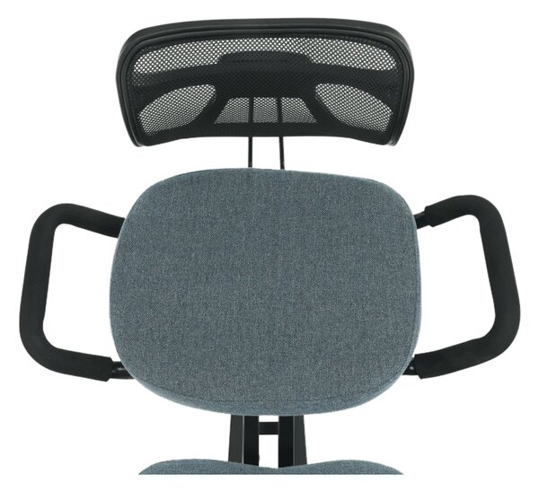 KONDELA Ergonomikus zsámoly, szürke/fekete, RUFUS