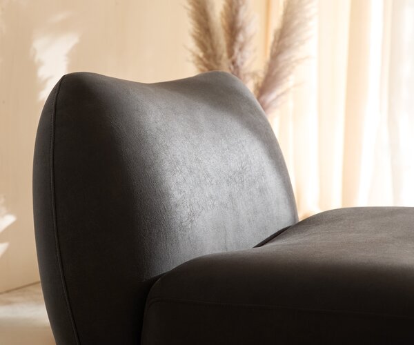 DELIFE Lounge fotel Zena 75x85 cm mikroszálas antracit vintage