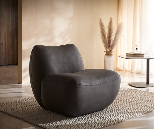 DELIFE Lounge fotel Zena 75x85 cm mikroszálas antracit vintage