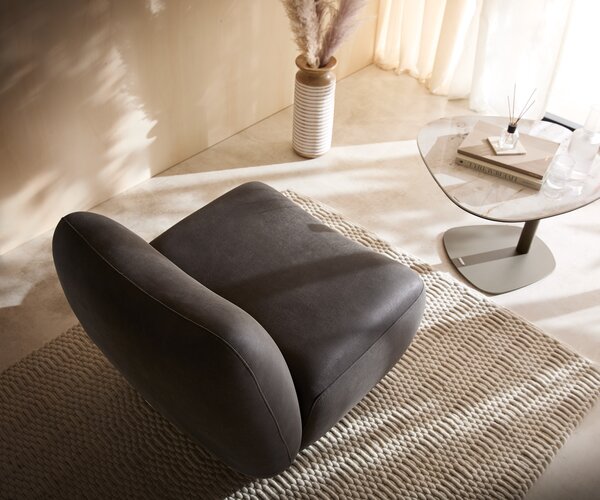 DELIFE Lounge fotel Zena 75x85 cm mikroszálas antracit vintage