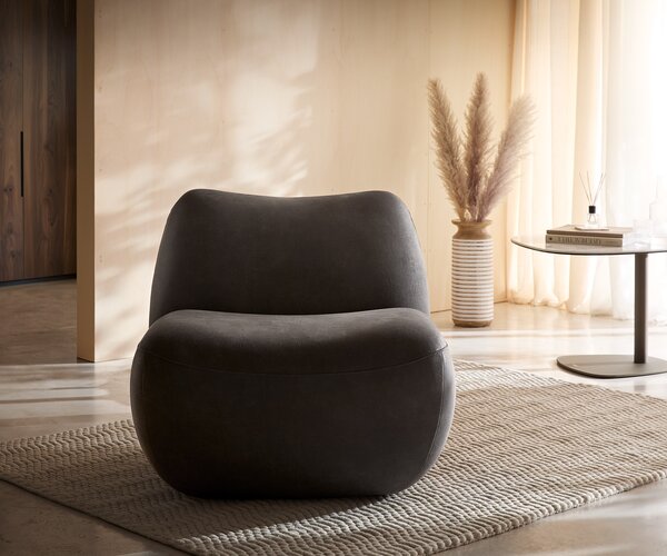 DELIFE Lounge fotel Zena 75x85 cm mikroszálas antracit vintage