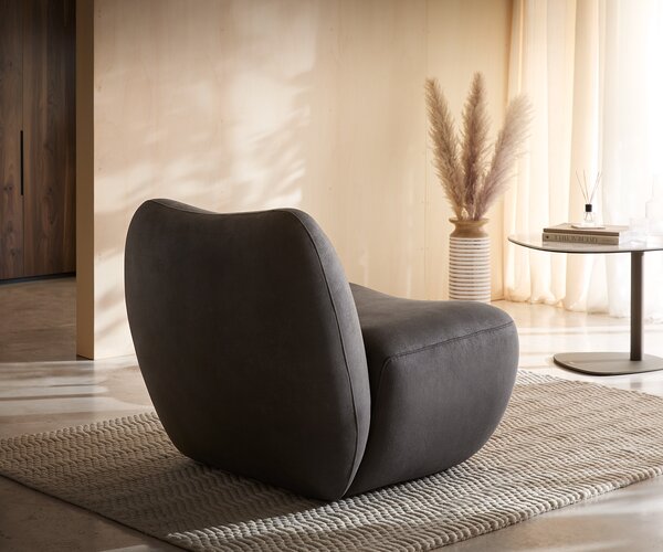 DELIFE Lounge fotel Zena 75x85 cm mikroszálas antracit vintage