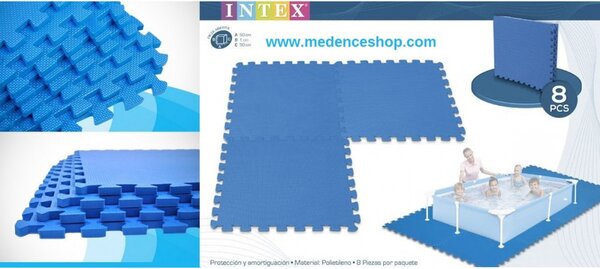 INTEX kék medence szőnyeg 2 m² , 10 mm vastagságú (8 db)